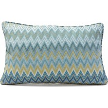 Puff Table Zigzag Desenli Avangart Kırlent Kılıfı 35*50 Parlak Dokuma Kumaş Lüks Seri