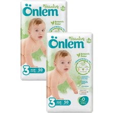 Önlem Botanika Bebek Bezi 3 Beden Midi 4 - 9 kg 50 Li x 2 Paket