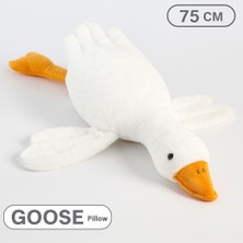 Nivora Dev Uzun Peluş Beyaz Kaz Oyuncak Dolması Gerçekçi Büyük Kanatlar Ördek Kucaklama Yastık Kaz