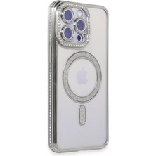 Decostyle Newface iPhone 14 Pro Kılıf Joke Simli Magneticsafe Kılıf - Gümüş