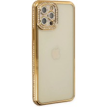 Decostyle Newface iPhone 12 Pro Kılıf Joke Taşlı Silikon - Gold