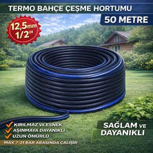 Glaswen Termo Kauçuklu Bahçe Hortumu 50 Metre Dayanıklı 3 Katlı Sağlam Su Sulama Yıkama Hortum 12.5 mm 1/2"