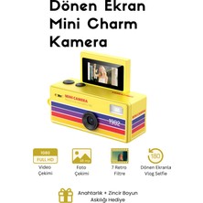 Roseandroses Mini Charm Kamera Dönen Ekran Flaşlı Selfie Video Vlog Kamerası 1080P+48MP