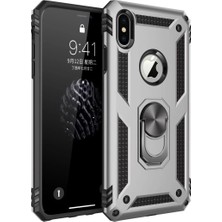 Decostyle Newface iPhone Xs Max Kılıf Sofya Yüzüklü Silikon Kapak - Gümüş