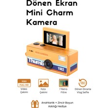 Roseandroses Mini Charm Kamera Dönen Ekran Flaşlı Selfie Video Vlog Kamerası 1080P+48MP