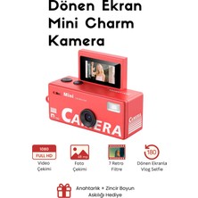 Roseandroses Mini Charm Kamera Dönen Ekran Flaşlı Selfie Video Vlog Kamerası 1080P+48MP