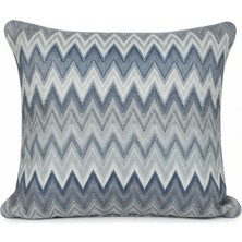 Puff Table Zigzag Desenli Avangart Kırlent Kılıfı 45*45 Parlak Dokuma Kumaş Lüks Seri