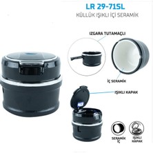 Leader LR29-71SL Işıklı Araç Küllüğü Seramik Iç Hazne Izgara Tutamaçlı Kapaklı Oto Küllük