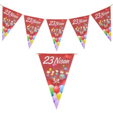 İstoç Parti 23 Nisan Temalı Üçgen Flama