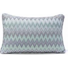 Puff Table Zigzag Desenli Avangart Kırlent Kılıfı 35*50 Parlak Dokuma Kumaş Lüks Seri
