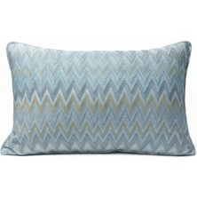 Puff Table Zigzag Desenli Avangart Kırlent Kılıfı 35*50 Parlak Dokuma Kumaş Lüks Seri