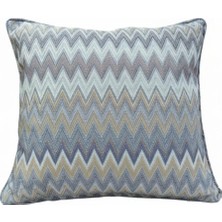 Puff Table Zigzag Desenli Avangart Kırlent Kılıfı 45*45 Parlak Dokuma Kumaş Lüks Seri