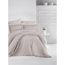 Elma Shop Çizgili Saten Nev Takımı Çift Kişilik Taş