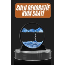 TeknoKapsül Dekoratif Sulu Kum Saati Ofis Masa Üstü Ev Yuvarlak Kum Saati