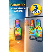 Eneci 10X3 cm Summer Canlı Renklerle Tasarlanmış Magnetli Metal Gazoz Şişe Açacağı 3 Adet