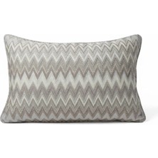 Puff Table Zigzag Desenli Avangart Kırlent Kılıfı 35*50 Parlak Dokuma Kumaş Lüks Seri