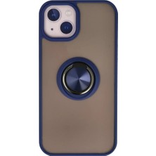 Decostyle Newface iPhone 15 Kılıf Montreal Yüzüklü Silikon Kapak - Lacivert