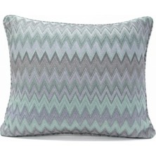 Puff Table Zigzag Desenli Avangart Kırlent Kılıfı 45*45 Parlak Dokuma Kumaş Lüks Seri