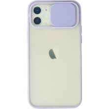 Decostyle Newface iPhone 12 Kılıf Palm Buzlu Kamera Sürgülü Silikon - Lila
