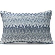 Puff Table Zigzag Desenli Avangart Kırlent Kılıfı 35*50 Parlak Dokuma Kumaş Lüks Seri
