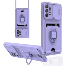 Decostyle Newface Samsung Galaxy A53 5g Kılıf Zuma Kartvizitli Yüzüklü Silikon - Lila