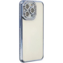 Decostyle Newface iPhone 14 Pro Kılıf Joke Taşlı Silikon - Mavi