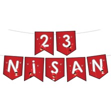 İstoç Parti 23 Nisan Temalı Yazılı Zikzak Banner