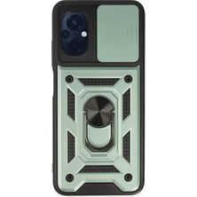 Decostyle Newface Xiaomi Poco M5 Kılıf Pars Lens Yüzüklü Silikon - Yeşil