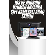 TeknoKapsül 4K 10.2 Inç Çift Kameralı Araç Multimedya Ekranı Carplay Kablosuz Tüm Cihazlara Uyumlu