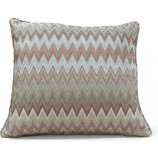 Puff Table Zigzag Desenli Avangart Kırlent Kılıfı 45*45 Parlak Dokuma Kumaş Lüks Seri