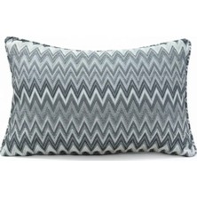 Puff Table Zigzag Desenli Avangart Kırlent Kılıfı 35*50 Parlak Dokuma Kumaş Lüks Seri