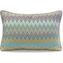 Puff Table Zigzag Desenli Avangart Kırlent Kılıfı 35*50 Parlak Dokuma Kumaş Lüks Seri
