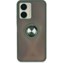 Decostyle Newface Vivo Y16 Kılıf Montreal Yüzüklü Silikon Kapak - Yeşil