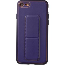 Decostyle Newface iPhone 7 Kılıf Coco Deri Standlı Kapak - Mor