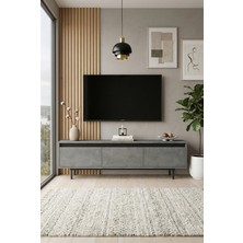 Robin Home Diego Tv Ünitesi Tv Sehpası Metal Ayaklı 160CM Beton-Siyah Dg1-Rl
