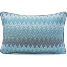 Zigzag Desenli Avangart Kırlent Kılıfı 35*50 Parlak Dokuma Kumaş Lüks Seri