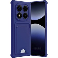 HANPORIUM Redmi Note 14 Pro Plus Uyumlu Kartlıklı Silikon Kılıf Kamera Korumalı Pastel Renk Tonu Esnek Kapak - Lacivert