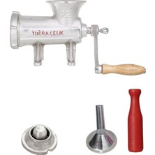 Russet Tuğra Çelik No 22 Kıyma Makinesi Kollu (Tokmak+Sucuk Hunisi+Içli Köfte Aparatı Dahildir)