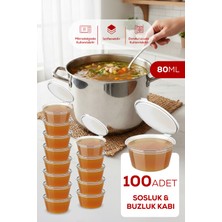 Vienev 100'LÜ Dondurucuya Uygun Saklama Kabı – 80 ml Ilik, Tavuk Suyu, Sos Saklama Kabı