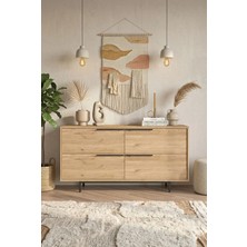 Robin Home Lidya Konsol 4 Kapaklı Metal Ayaklı 160CM Sepet