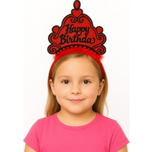 Elma Shop Kırmızı Happy Birthday Prenses Tacı – Doğum Günü Taç Aksesuarı