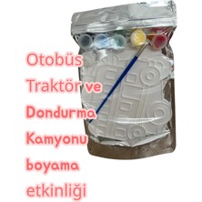 3D Tasarım Otobüs Traktör ve Dondurma Kamyonu Boyama Etkinliği