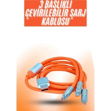 Twin Store Çoklu Şarj Kablosu USB Type-C Ios Uyumlu 120W Hızlı Şarj Kablosu