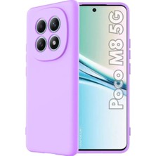 HANPORIUM Poco M8 5G Uyumlu Silikon Kılıf - Pastel Renk Tonu Kamera Korumalı Esnek Kapak - Lila