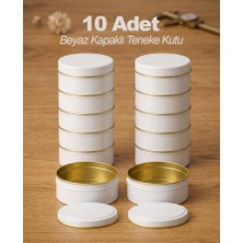 Gucso 100 ml Mum Tenekesi Beyaz Metal Kutu Kapaklı | Kozmetik Krem Balm Mum Kabı 100 cc