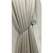 Semra Perde Kornişe Takılan Ipli Braçol (Hayalet Tavan Bağı) – Perde Yan Toplama Aparatı Parlak Gümüş Kaliteli  Metal Renso(1 Adet)