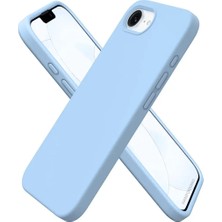 HANPORIUM Apple iPhone 17e Uyumlu Silikon Kılıf - Pastel Renk Tonu Kamera Korumalı Esnek Kapak - Mavi