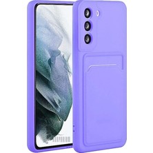 HANPORIUM Samsung Galaxy A56 Uyumlu Kartlıklı Silikon Kılıf Kamera Korumalı Pastel Renk Tonu Esnek Kapak - Lila