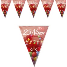 Limmy 23 Nisan Çocuk Bayramı Üçgen Ipli Flama Bayrak - 1 Adet
