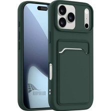 HANPORIUM Apple iPhone 17 Pro Max Uyumlu Kartlıklı Silikon Kılıf Kamera Korumalı Pastel Renk Tonu Esnek Kapak - Yeşil